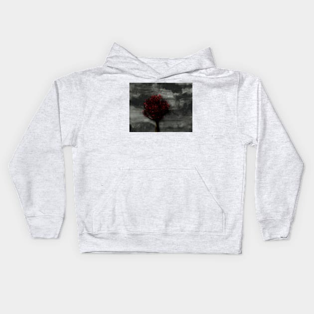 Lone Tree Against The Storm Kids Hoodie by JimDeFazioPhotography